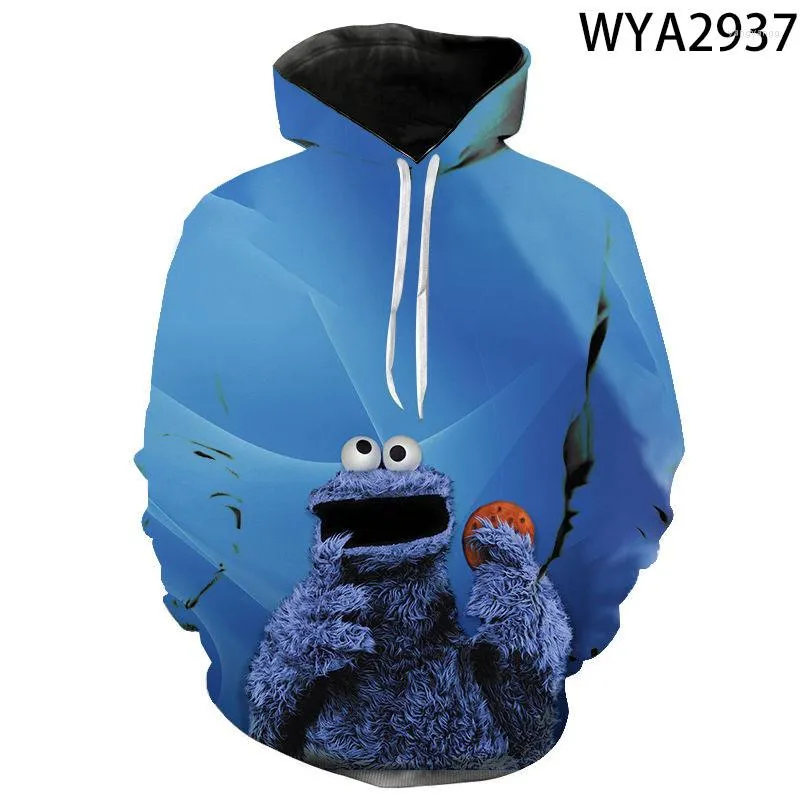 Men's Hoodies Men Women Children Cookie Monster Party Sweatshirts 3D Printed Pullover Streetwear Casual Boy Girl Kids Jacket