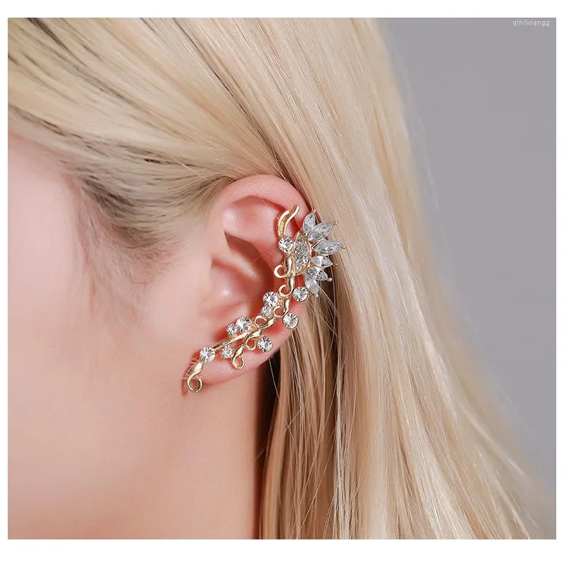 Backs Colkings 1PC Bohemian Ear Clip dla kobiet dziewczynki bez przekłuwania kryształowy mankiet mankietowy motyl kwiat biżuteria mody