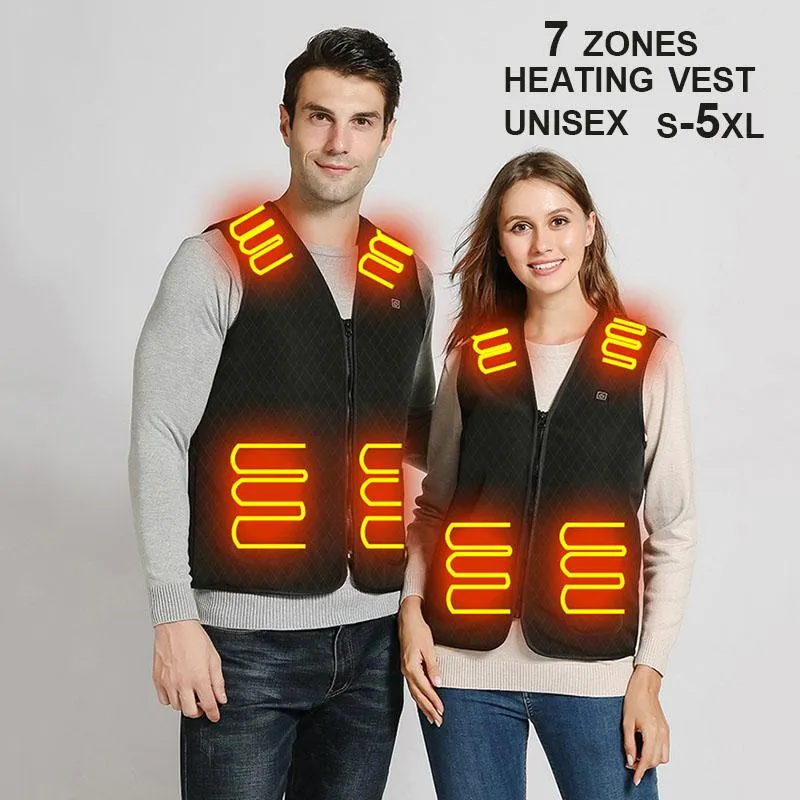 Jackets de caça áreas de colete aquecido homens outono inverno aquecimento inteligente unissex elétrico USB Mulheres sem mangas acampar-de-deco