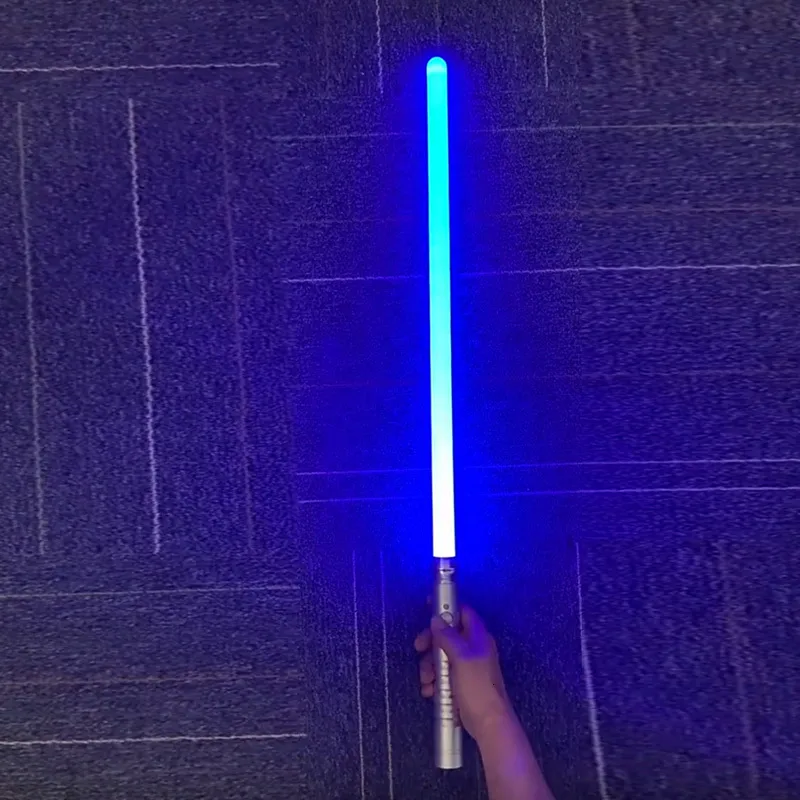 Toy Walkie Talkies 75cm Lightsaber RGB 7 Colors Change Metal Handle Laser Sword Heavy Dueling Sound Light Collision Dispolering Cosplay Props 230307