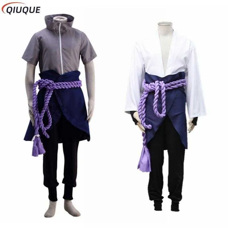 Anime kostuums Uchiha Sasuke Cosplay Come Wig Anime Suite Halloween stripkleding Outfit Z0301