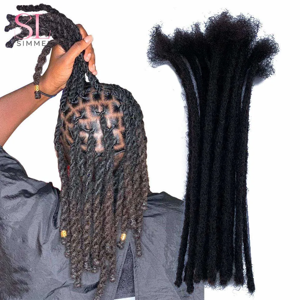 Шапки для париков ручной дреда 100 человеческие волосы remy faux locs crochet gair extensions 424 дюйма 10 прядей. Одна сумка для мужчин и женщин Alibaby J230306