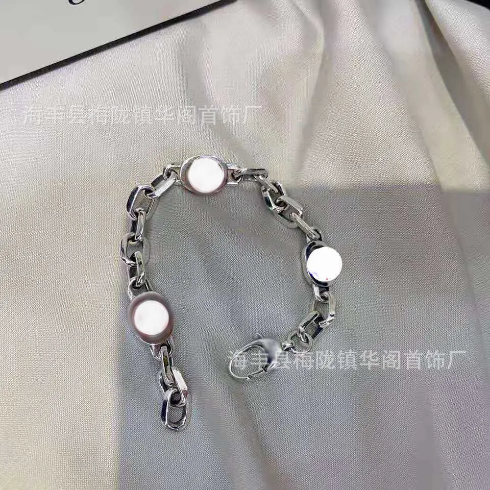 2023 New Luxury High Quality Fashion Jewelry for High version interlocking double Necklace women's Sterling Silver ins old Thai silver bracelet