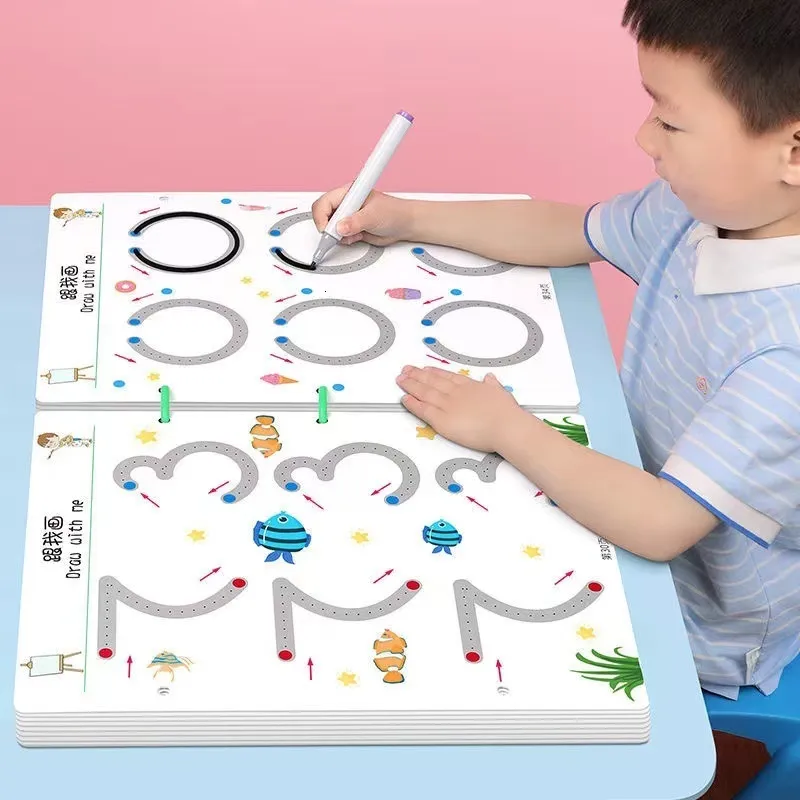 Tekenen schilderen benodigdheden 136Pagina kinderen Montessori speelgoedpen Controle training kleurvorm wiskunde match game set peuter leren educatief 230307