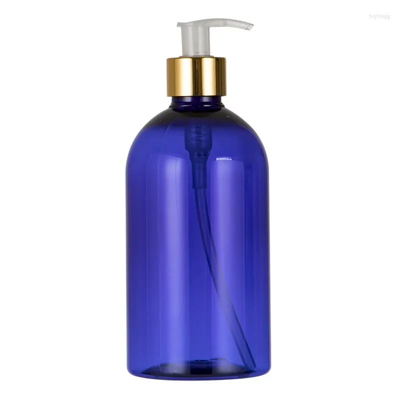 Storage Bottles Black Blue Transparent 500ML X 20 Empty Anodized Aluminum Emulsion Pump Liquid Soap Dispenser Body Lotion Containers