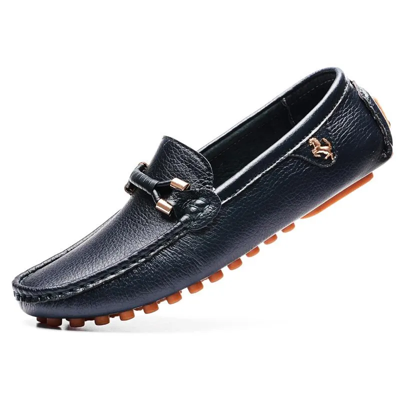 Enkel man mockasins penny loafers män läder skor mode vår sommar läder drive herrar casual skor bekväm slip-on