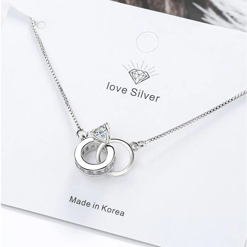 Charm Bracelets Forever Love 925 Sterling Silver CZ Diamond White Topaz Circles Box And Extender Chain Women Girls Valentines Gift