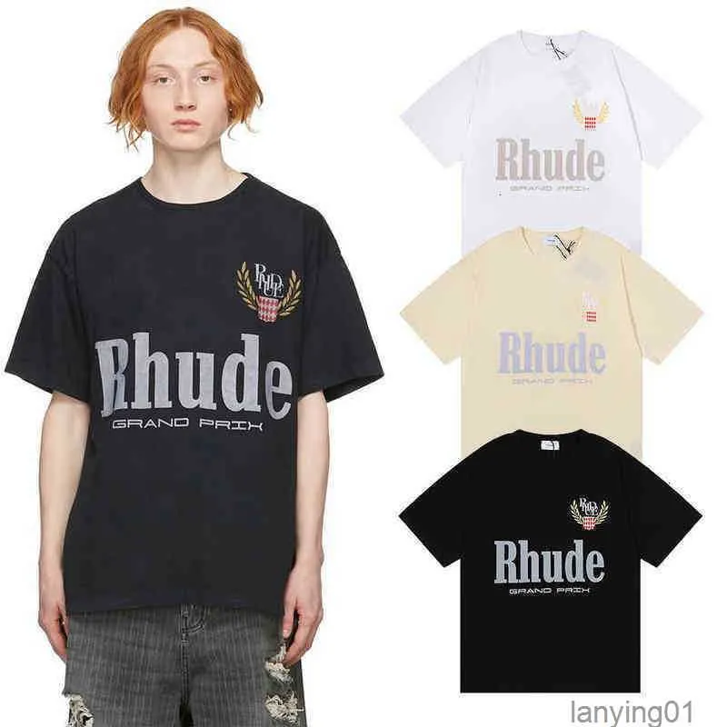 Oversize Kurzarm Vintage Rhude T-Shirt Herren Rhude T-Shirt Grafik