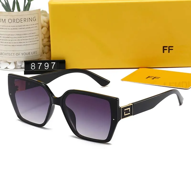 Designer ff Sonnenbrille für Frauen -Männer -Sonnenbrillen über Gläser Luxus 8797 Sonnenbrillen Männer polarisieren Quadrat Rahmen Sonnenbrille Frauen Brillen Brillen Eyewear