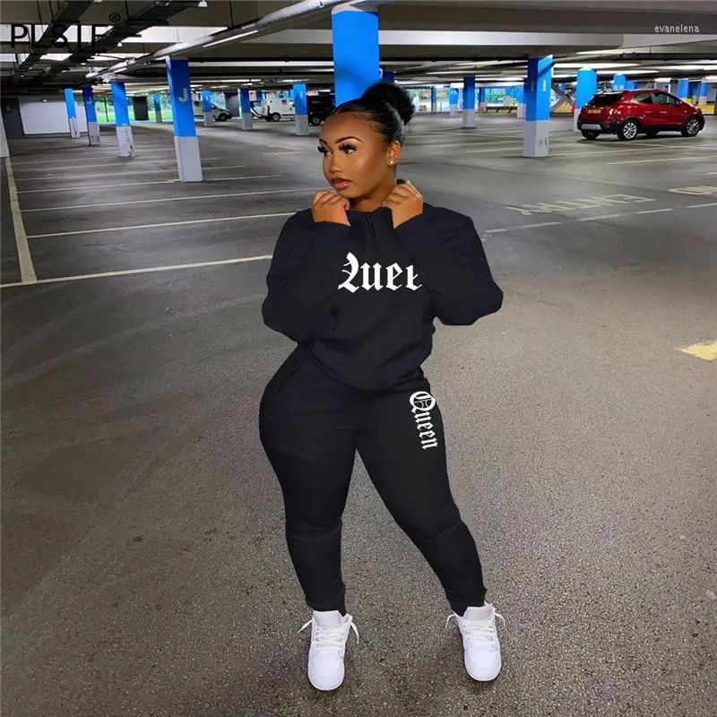 Women's Two Piece Pants Women Solid Color Sexy Sportswear Set Street Fashion Casual Lantern Sleeve Round Neck Jacket Tight Spring And Autumn