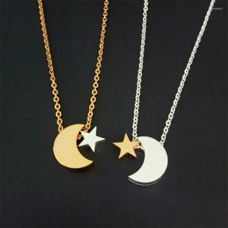 Pendentif Colliers En Gros Mignon Lune Étoile Collier Pour Femmes Longue Chaîne Ras Du Cou Bohême Collier Bijoux Cadeau De Noël