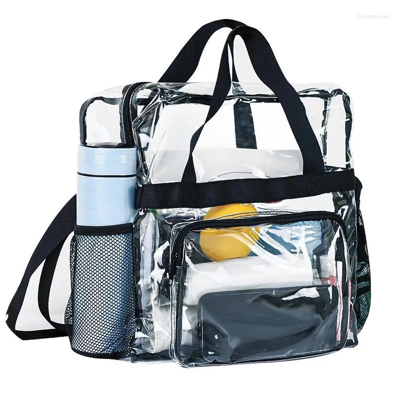 Storage Bags Clear Stadium Bag Fashion PVC Shoulder Handbag For Women Approved Tote BagTransparent Shopping Security Travel