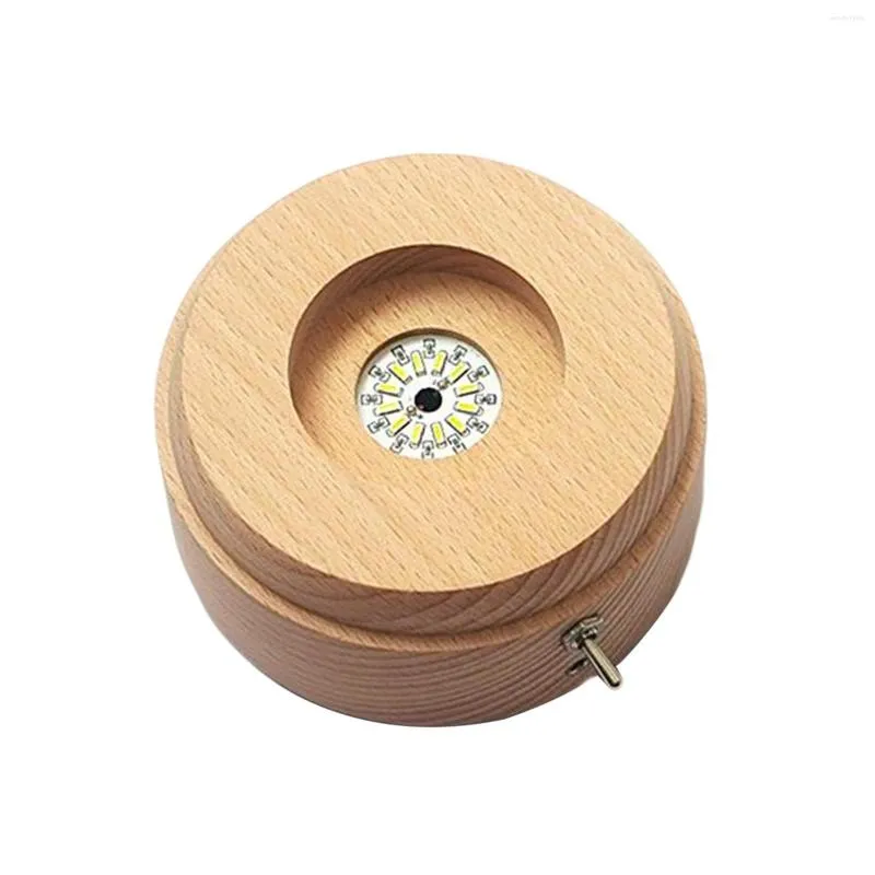 Decoratieve beeldjes houten muziekbox base ambachten kristallen bol lichtgevend voor verjaardagscadeau