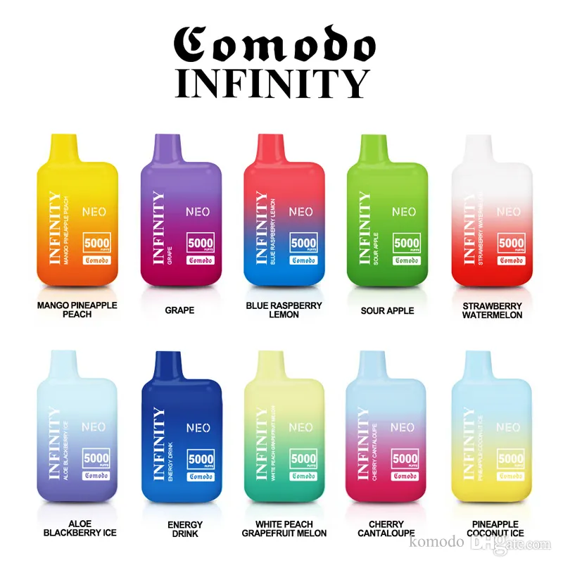 Stylo vape jetable Komodo Infinity rechargeable de type C E, batterie 550mAh, dosette de 10ml