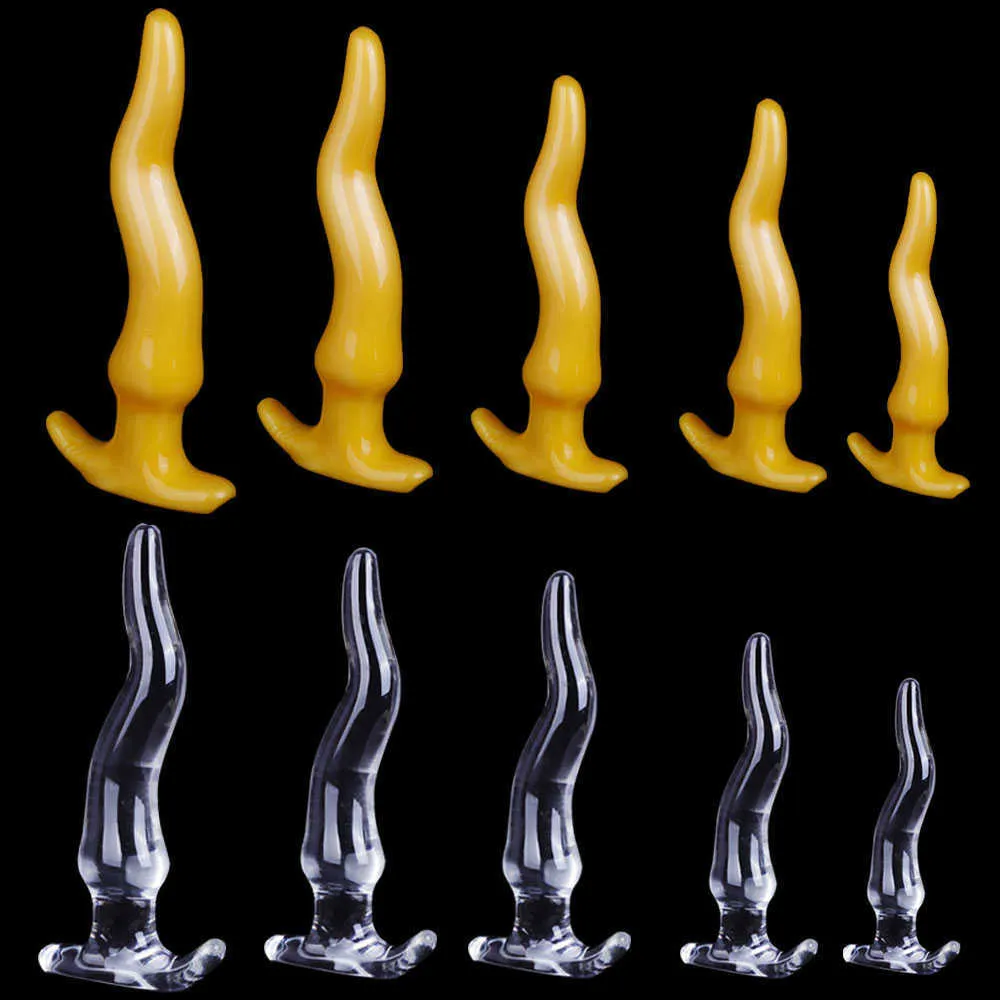 Anal Toys S/M/L/XL/XXL enorma anal dildo sexleksaker för kvinnor/män lång rumpa krokform 18 anal sextoys rumpa plugg inga vibratorer djupa dildos l230306