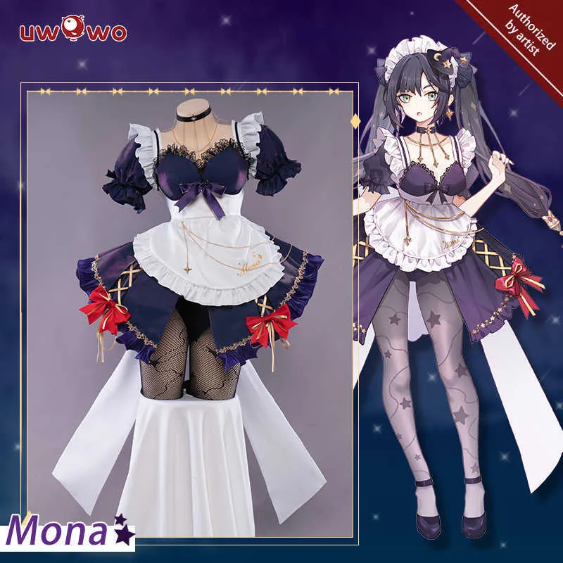 原神Genshin モナ メイド コスプレ服 Uwowo XXXL UWOWO モナ コスプレ メイド コスチューム 原神インパクト ファン