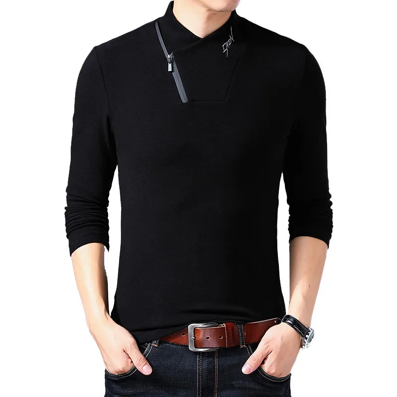Męskie koszulki Browon Brand Style bawełniany męski koszulka T-shirt z długim rękawem Męs