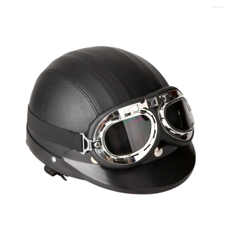 Caschi moto Casco scooter con visiera Occhiali UV Retro Motocross Off Road DOT ATV Dirt Bike Downhill DH Racing