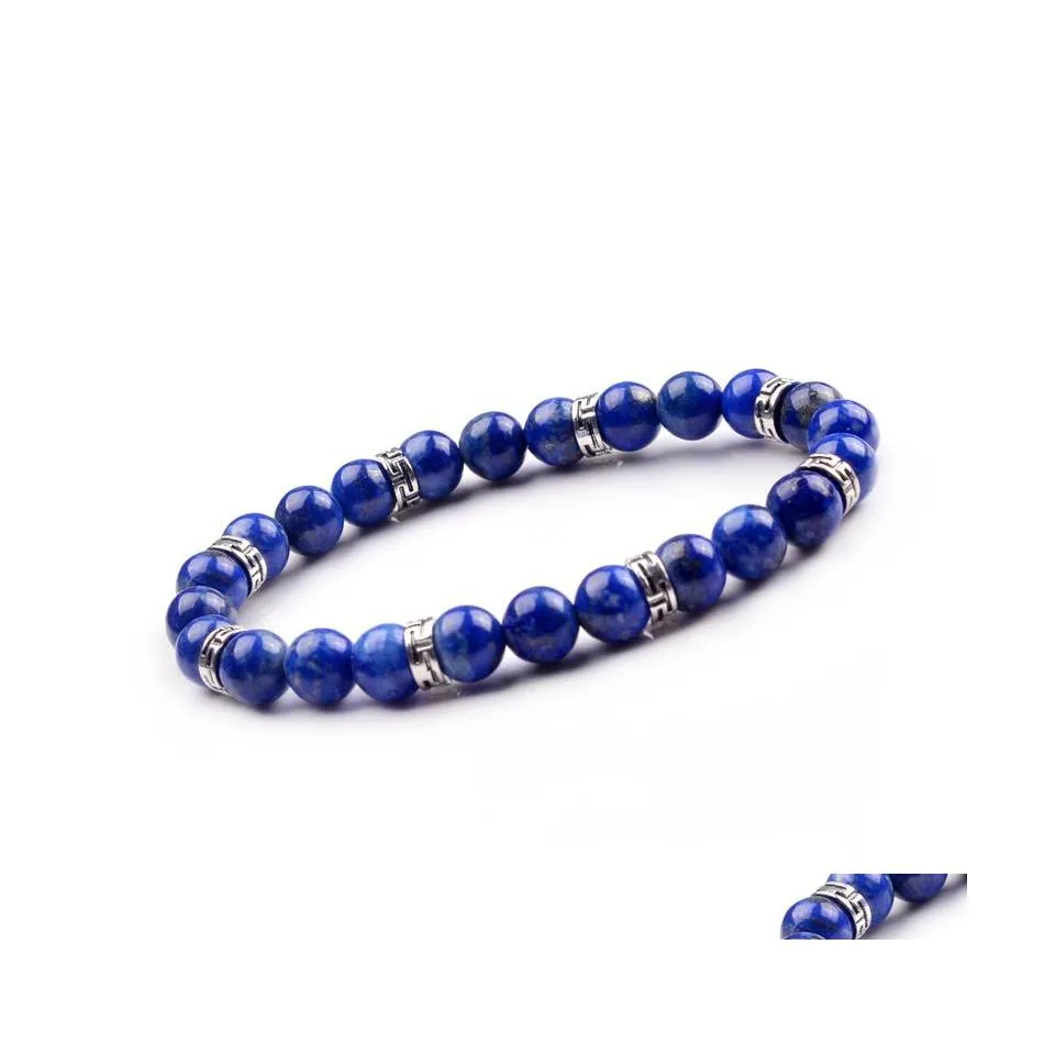 Le bracelet de yoga de roche volcanique en pierre naturelle de 8 mm de brins de perles peut promouvoir la génération pour assurer la santé du corps humain Drop Deliver Dhb6C