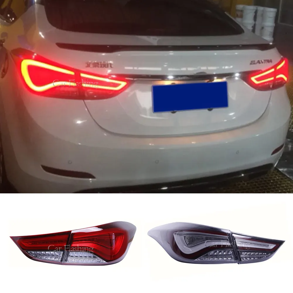 Biltillbehör för Hyundai Elantra 2011-2016 TAILDIGHTER LED BAKSA BAKTLAMP Omvänd bromslampa dimlampa Turn Signljus