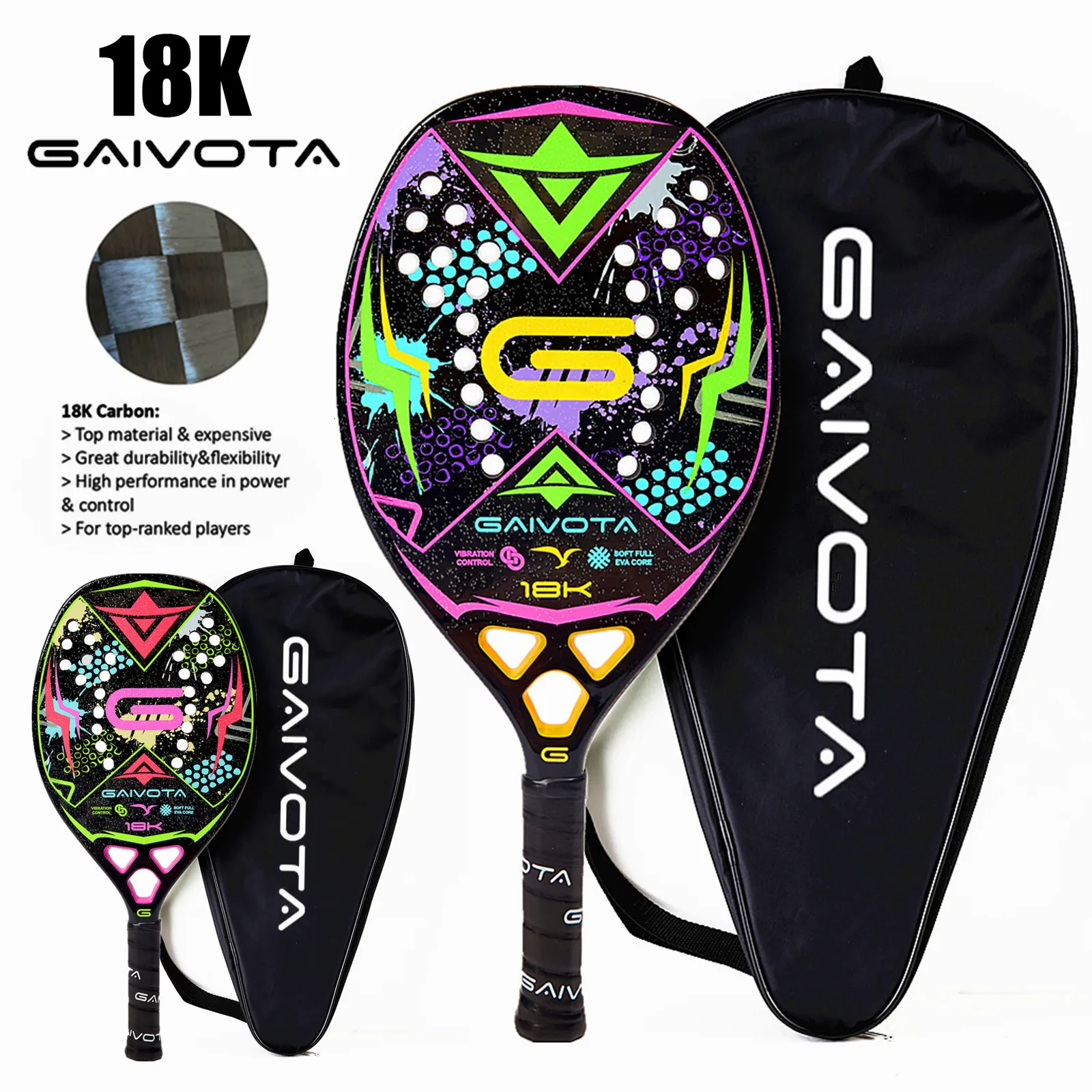 Raquettes de tennis Les raquettes de plage haut de gamme GAIVOTA 18k sont en stock, vous pouvez être assuré que la commande sera expédiée immédiatement - Rose 230307
