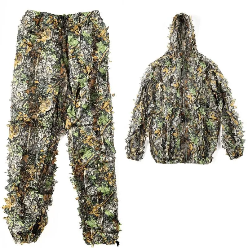Survêtements pour hommes Leafy 3D Forest Camouflage Suit Outdoor Field Leaf Hunting SuitMen's