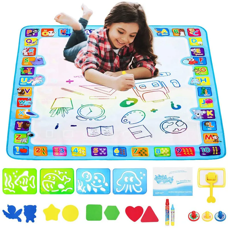 Ritning Målning levererar coolplay magisk vattenmatta målarbok med pennor montessori Toys Board Education for Kids 230307