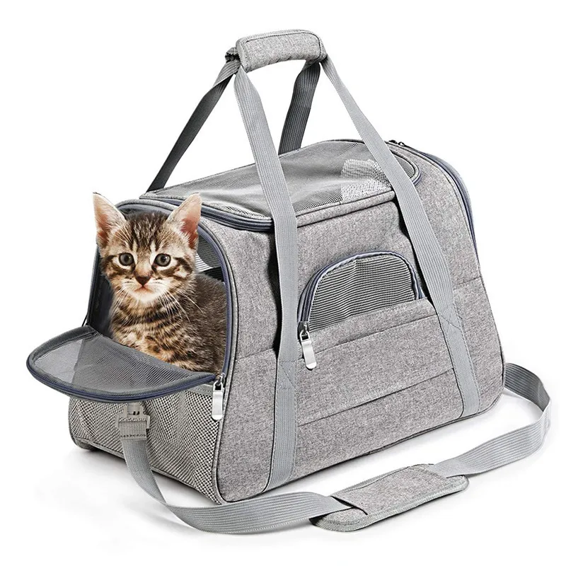 Pies Travel Outdoors Oddychający miękki kot 6 kolorów Pet Cat -Bided Capible Slappy Torka na ramię linie lotnicze zatwierdzone 230307