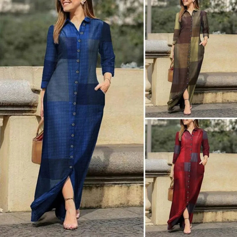 Etnische kleding 2023 Moslim Abayat Dress Casual Rapel Langel Denim Shirt Damescontrole Islamitisch voor Europa en Amerika