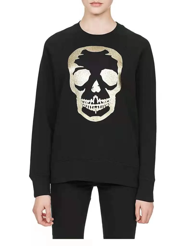 Women's Sweaters Women Sweater 2022 Autumn And Winter Personality Skull Pattern Drill Round Neck Cashmere