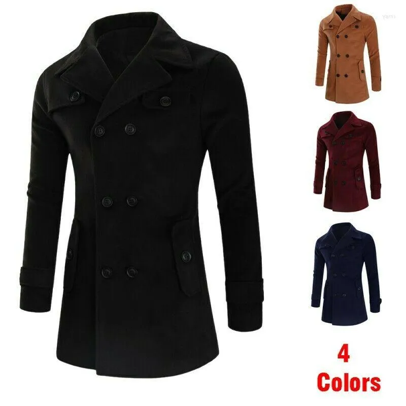 Men's Hoodies Woollen Jacket For Men With Double Breasted Outdoor Trim Trench Coat ACE-0023