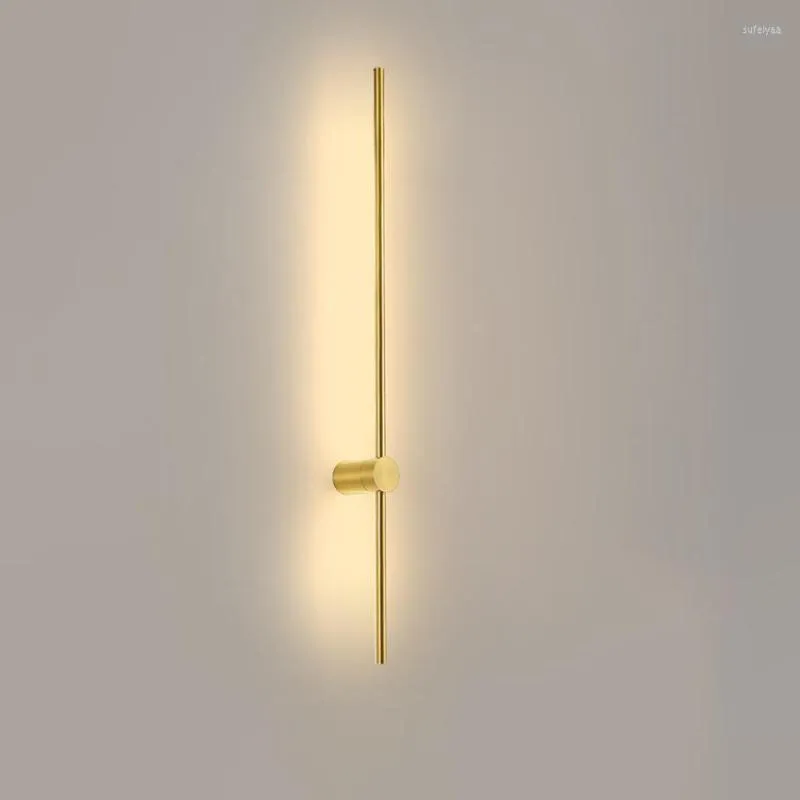 Wandleuchte, kupferfarben, Aluminium, Flur, lange minimalistische Lichter, Wohnzimmer, Schlafzimmer, Treppenhaus, Nachttischleuchte