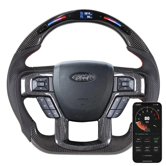 Upgrade de carro Racing Wheel Fit for Ford F150 Fibra de carbono Roda de direção