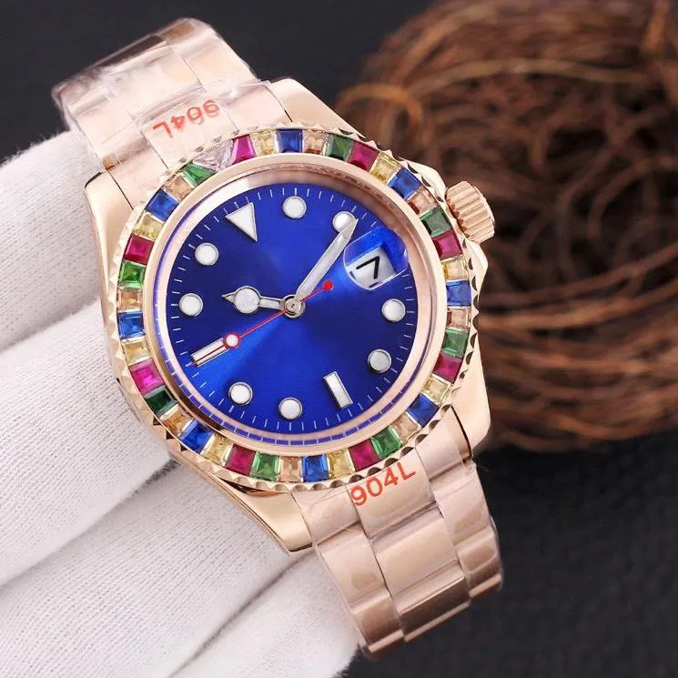 Sichu1 Otomatik Erkekler İzle 40mm Kauçuk/Paslanmaz Çelik İzleme Tasarımcısı Safir Su Geçirmez Boş Zaman Melek Klasik Moda Saati Montre De Lux Watch