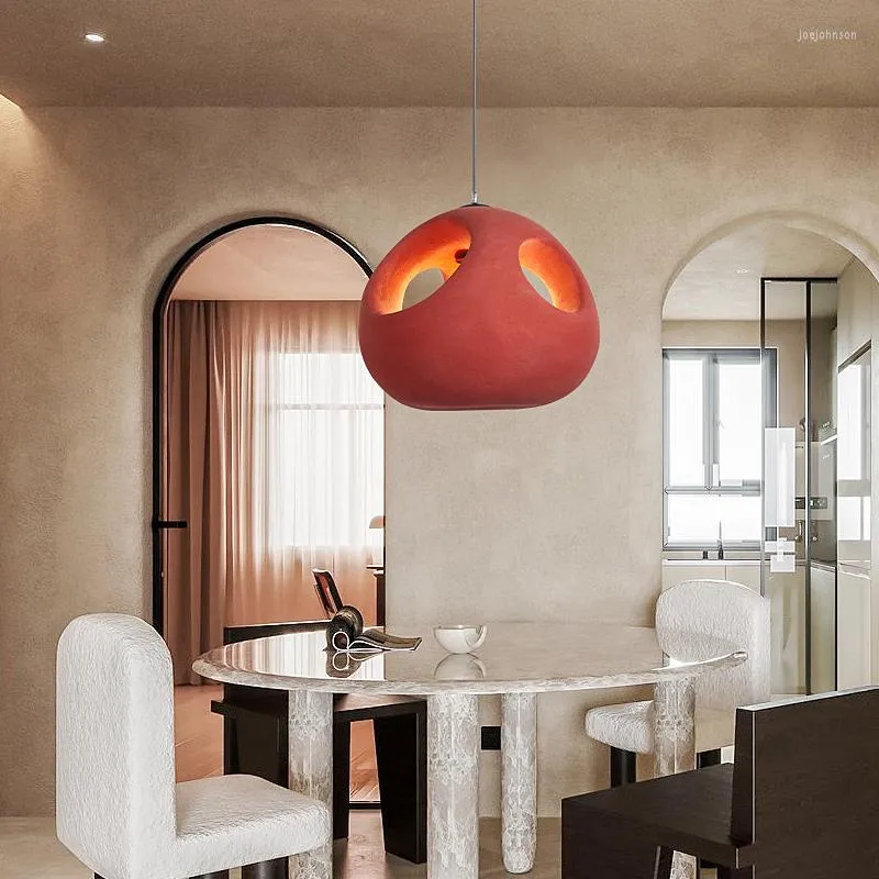 Pendant Lamps 2023 Modern Latest Nordic Design Wabi Sabi Simple Style Red Lamp For Kitchen Dinning Room El Project Hanging