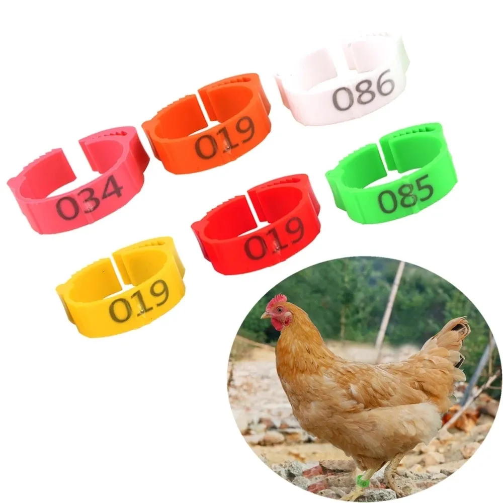 小動物の供給100 PCS 6色調整可能な家禽の足のリング内径サイズ224cmチキンフレキシブルリトラクタブル230307