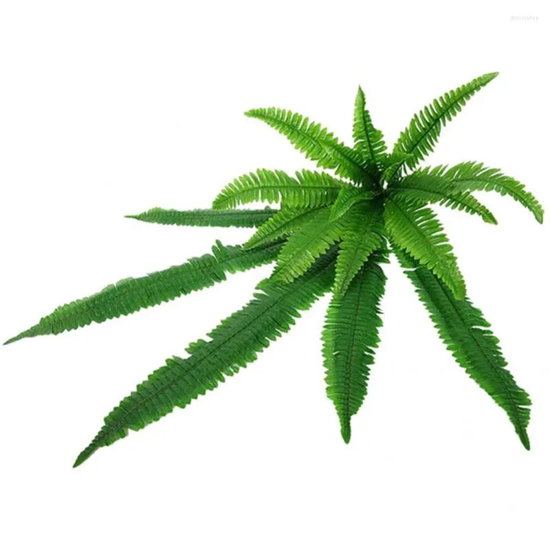 Fleurs décoratives Faux Plante Décor 3 Styles Fougère Plantes En Plastique Résistant Aux UV Belle Vert Imitation Herbe Ornement