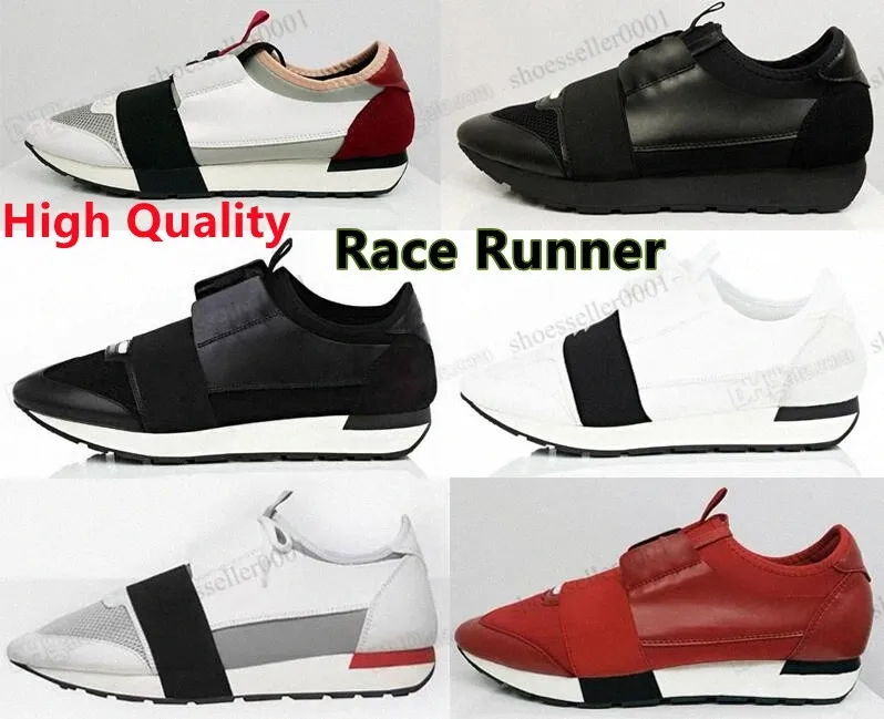 Race Runner Projektant mody Obuwie w stylu casual Sneaker Mężczyźni Kobiety Prawdziwej skóry Siatkowe szpiczaste buty Siatkowe oddychające Sport Outdoor Trenerzy Trampki 36-46 Y8NC #