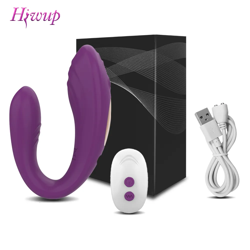 Vibratoren Drahtlose Fernbedienung Dildo Vibrator Weibliche Dual Motoren U-Form Klitoris Stimulator Tragbares Sexspielzeug für Frauen Paare Erwachsene 230307