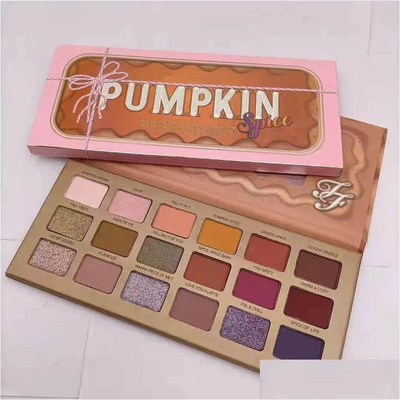 Ögon Shadow Pumpkin 18Colors Eyeshadow Shimmer Matte Christmas 18Color Palette Drop Delivery Health Beauty Makeup Eyes DHCC8