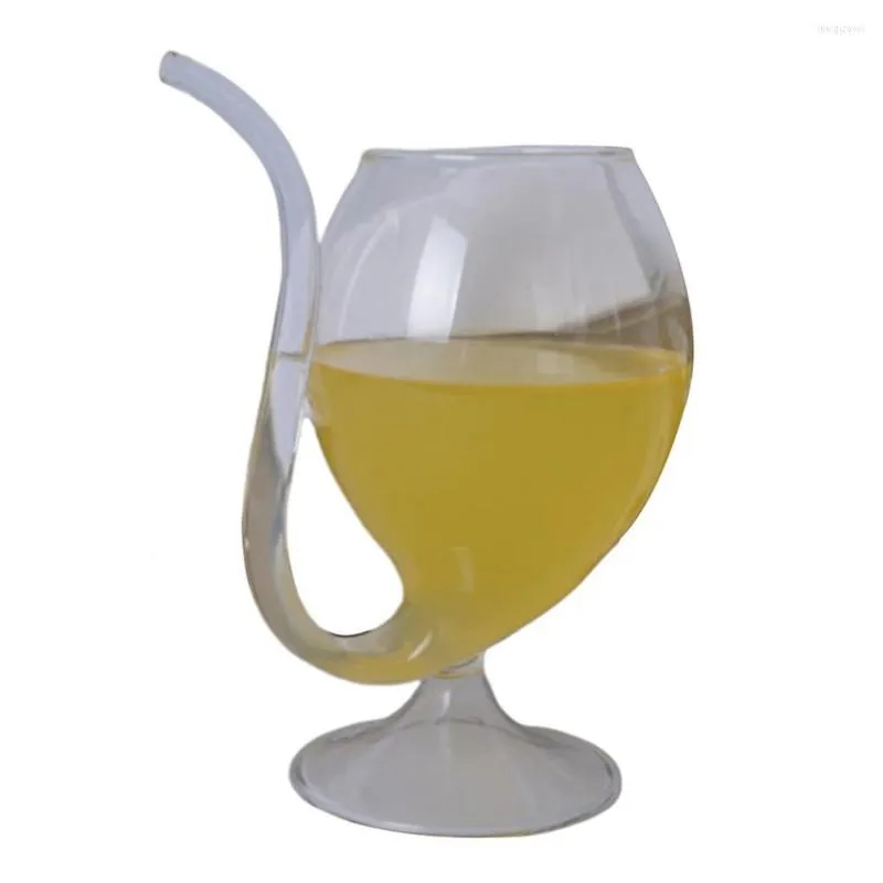 Verres à vin 40% Vin Whisky Verre Résistant À La Chaleur Sucer Jus Lait Boire Tube Paille Tasse