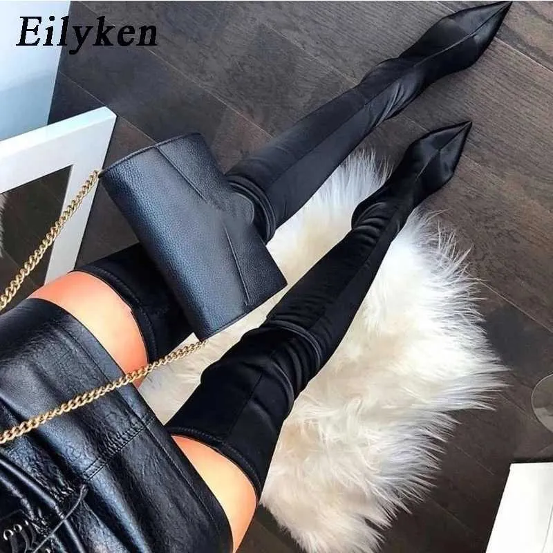 Sandal 2023 Thigh High Boots Over the Knee Elastic Stretch Women Botas Mujer Sexy Heels Sock New 230302