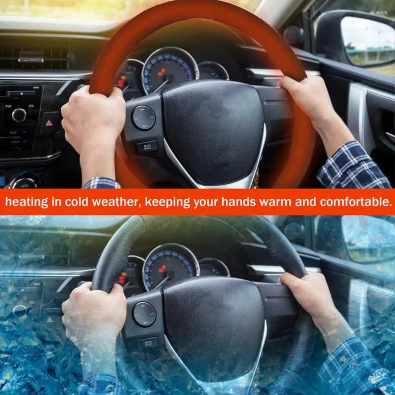 Steering Wheel Covers Durable Washable Car Cover Not Easy To Fall Off Delicate Workmanship Winter Heating Cushion