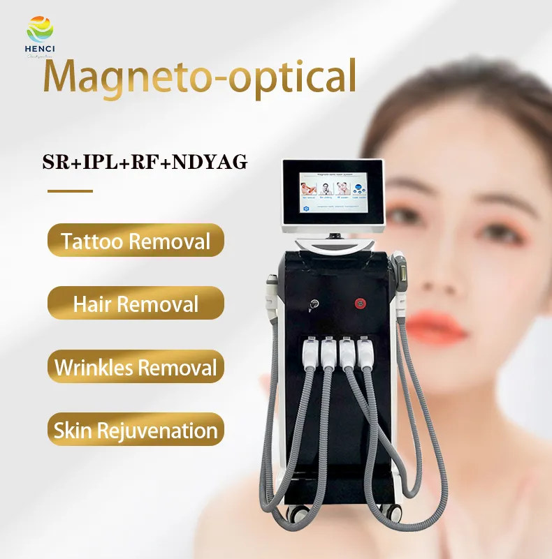 Multifunzione 4 in 1 Elight ipl opt rf nd Yag Laser Tattoo Removal IPL Hair Removal Beauty Machine