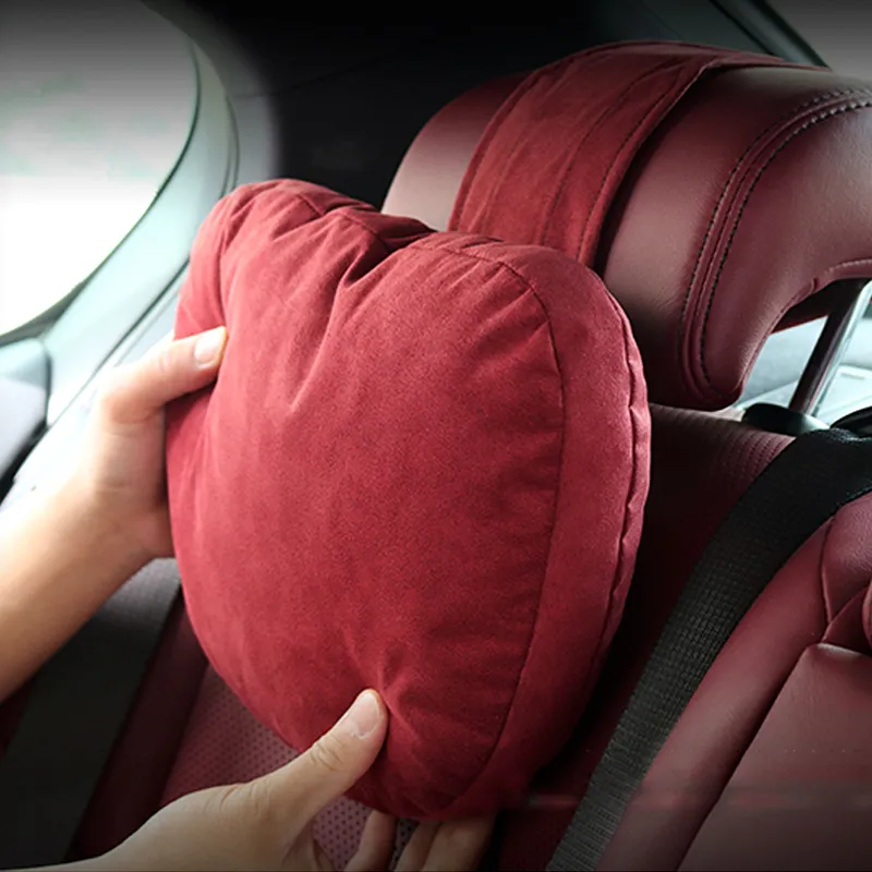 Almohada de gamuza de calidad para reposacabezas de coche, soporte Lumbar para asiento, cojín para cintura, diseño Maybach, almohada Ultra suave Clase S para Tesla Audi