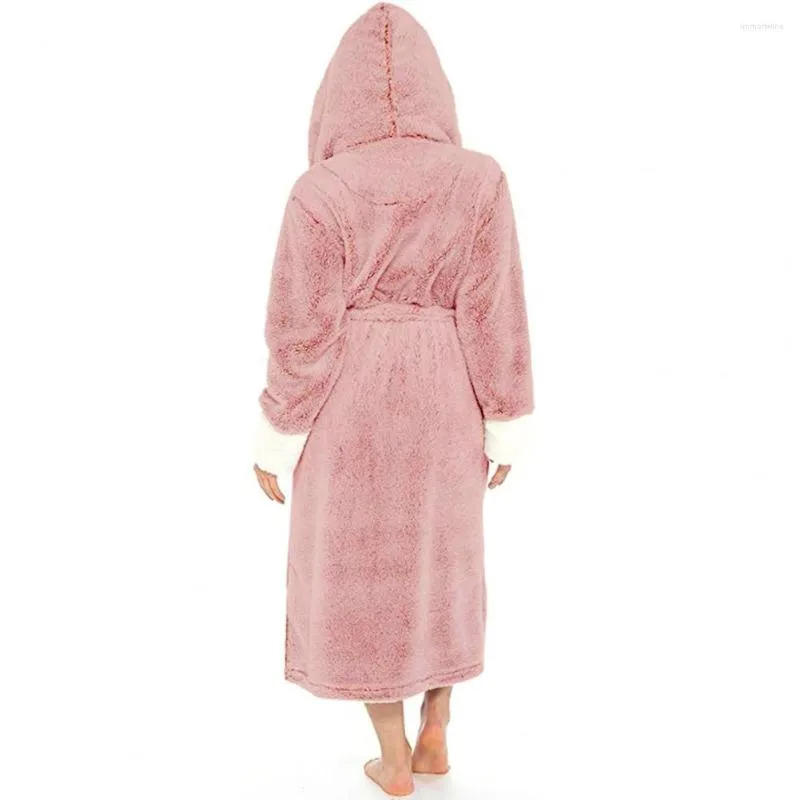 Vêtements de nuit pour femmes dame peignoir en peluche longueur au genou Absorption d'eau rétention de chaleur automne hiver chemise de nuit pour chambre