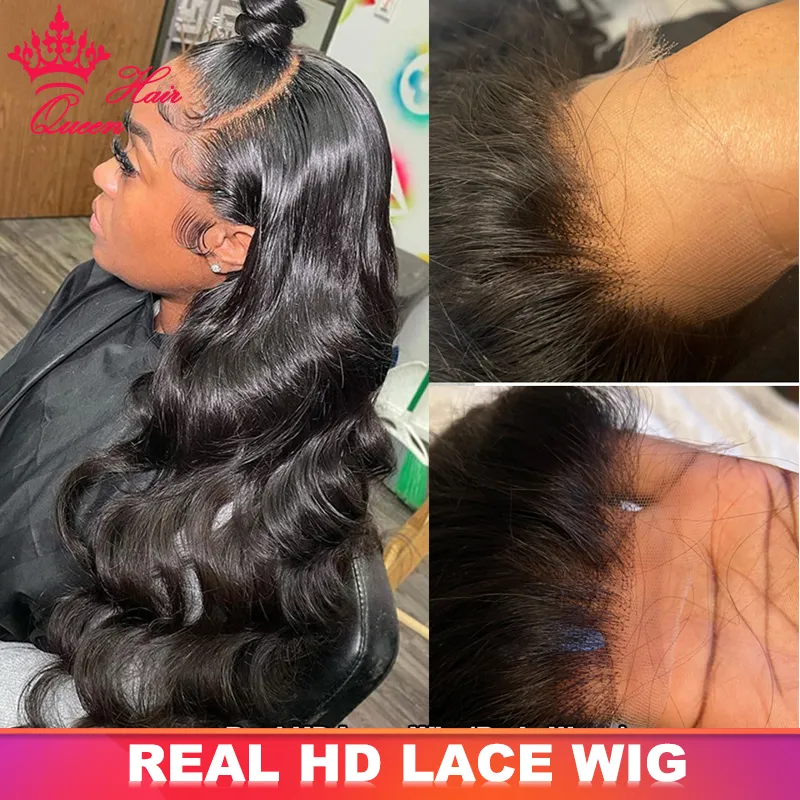 250% Real HD Spets Front Wigs 13x6 13x4 4x4 HD Stängning Peruk Body Wave Pre Plucked 100% Human Raw Hair Glueless för kvinnor Drottning Hårprodukter