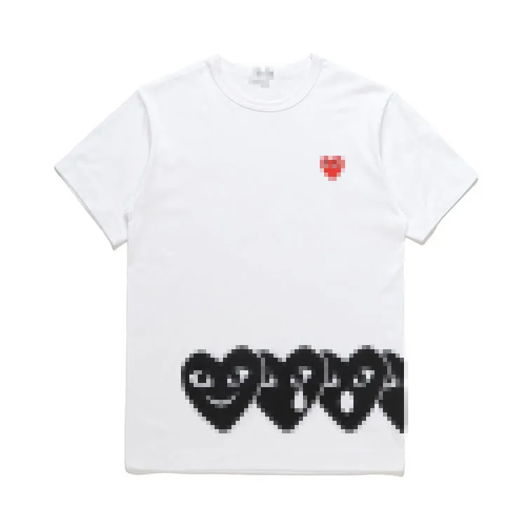 T-shirts pour hommes de créateur com des garcons jouent de grands coeurs noirs t-shirts blancs tee-shirt