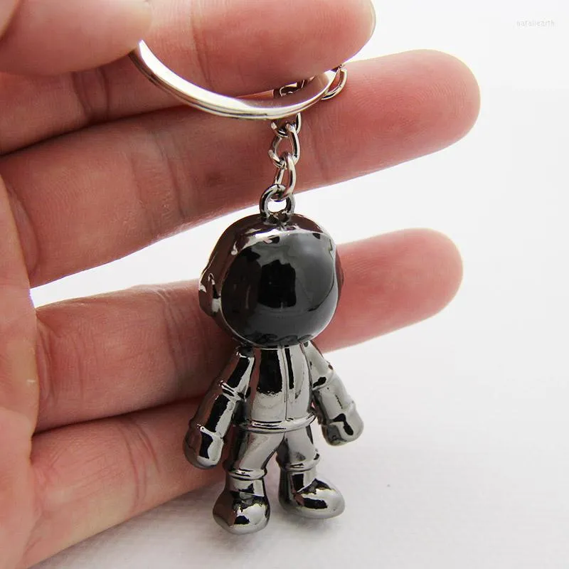 Porte-clés 100pcs personnalisé astronaute porte-clés robot spatial laser nom personnalisé support créatif llaveros hombre-