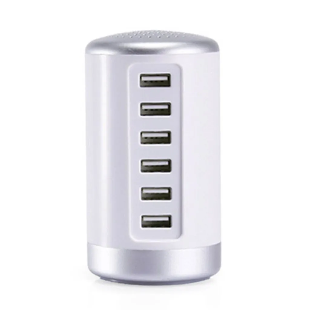 Nouveau chargeur de téléphone cylindrique multi-port usb adapté à la tête de charge Apple Android 6A charge rapide intelligente